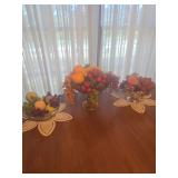 Three-Piece Decorative Faux Fruit & Bowl Set