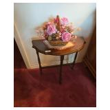 Wooden Half-Moon Accent Table