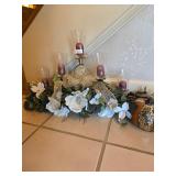 Decorative Floral Candle Centerpiece & Planter Set