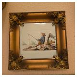 Vintage Dutch Tile Decor with Fishing Scene
