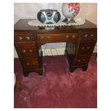 Traditional Seven-Drawer Desk and Lyre-Back Chair
