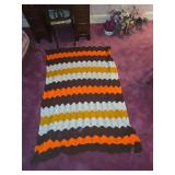 Vintage Crochet Ripple Afghan Blanket