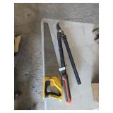 Stanley Hand Saw and Bypass Loppers Set