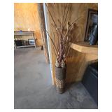 Pair--Decorative Floor Vase with Natural Accents