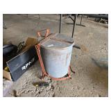 Vintage Galvanized Metal Foot-Operated Trash Can