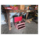 Vintage Blue Bird Heavy-Duty Wooden Workbench