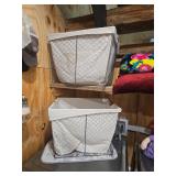 Set of Two Wire and Fabric Storage Baskets
