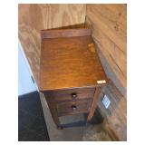 Vintage Two-Drawer Wooden Bedside Table