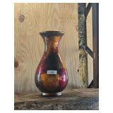 Decorative Glass Vase in Gold and Burgundy