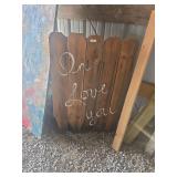 Rustic Wooden Fence Plank Sign - 'In Love You'