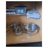 Stainless Steel Cookware Set with Glass Lids