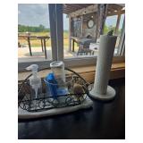 Decorative Metal Wire Caddy & Paper Towel Holder