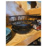 Set of Three Decorative Black Metal Baskets