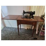 VINTAGE SEWING MACHINE WITH CABINET