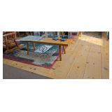 Rustic Wooden Bench with Angled Legs