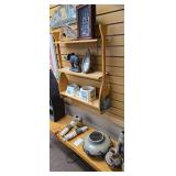 Rustic Wooden Paddle Wall Shelf
