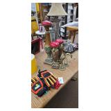 Decorative Urn Candle Holders & Brass Crane Lot