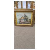 Framed Print of Fisherman and Child in Boat