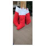 Set of Red and White Felt Christmas Stockings
