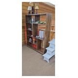 Modern Dark Wood Open-Shelving Display Unit