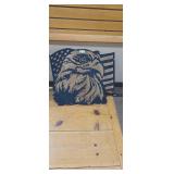 American Eagle and Flag Laser-Cut Wooden Wall Art
