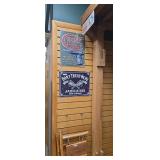 Set of 3 Decorative Metal and Wood Wall Signs