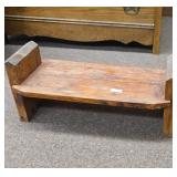 Rustic Handcrafted Wooden Low Bench