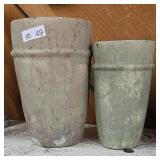 Set of Two Rustic Tapered Garden Pots
