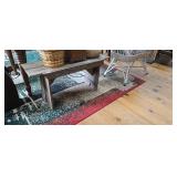 Rustic Wooden Low Bench