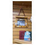 Rustic Bass Fishing Themed Photo Frame with Hooks