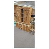 Rustic Wood Entertainment Center with Barn Doors