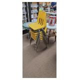 Set of Vintage Stackable Yellow School Chairs