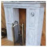 Distressed White Wooden Fireplace Mantel Surround