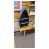 Rustic Wooden Boat-Shaped Wall Shelf