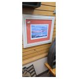 Framed Coastal Seascape Watercolor Print