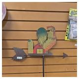 Rustic Rooster and Barn Garden Weathervane
