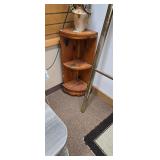 Rustic Wooden Corner Shelf with Floral Arrangement