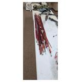 Collection of Red Fishing Rod Sections
