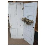 Set of Two Vintage Four-Panel White Doors
