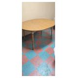 Oval Oak Finish Extendable Dining Table