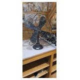 Vintage Industrial Four-Blade Metal Desk Fan