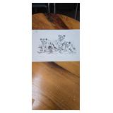 Signed Black and White Lion Cub Fine Art Print