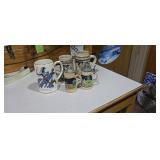 Set of Four Decorative Ceramic Beer Steins
