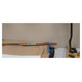 Vintage Wooden Fishing Rod with Metal Accents
