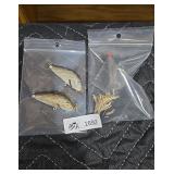 Set of Two Metal Lure Earrings and Clear Lure