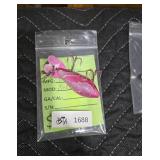 Pink Textured Fishing Lure with Dual Hooks