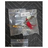 Vintage Fishing Spoon Lures with Red Hair