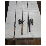 Set of 3 Fishing Rods with Spincast Reels