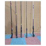 Set of Five Assorted Fishing Rods