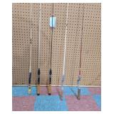 Collection of Five Vintage Fishing Rods